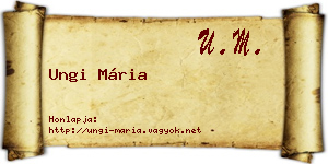 Ungi Mária névjegykártya