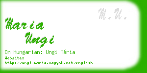 maria ungi business card