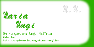 maria ungi business card